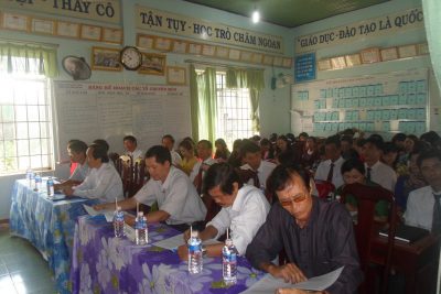 Trường THCS Lương Thế Vinh tổ chức hội nghị cán bộ công chức viên chức năm học 2015 – 2016